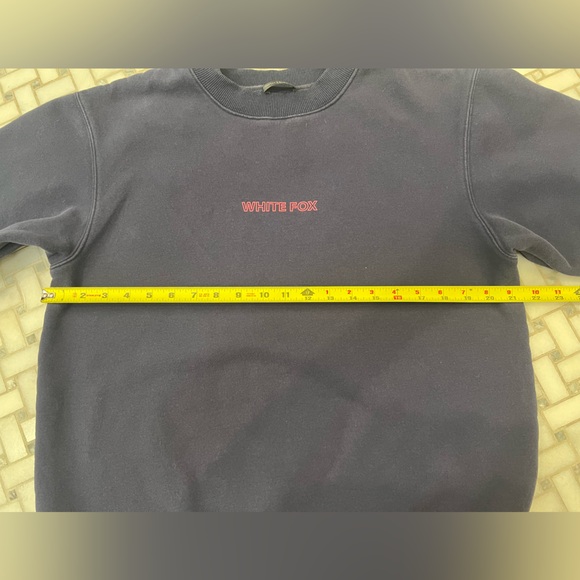 White Fox Boutique Navy Sweatshirt with Pink and White Accents - Picture 4 of 5